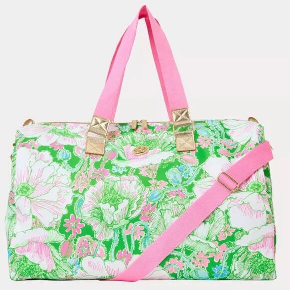Lilly Pulitzer Handbags - Lilly Pulitzer Weekender Bag Putting Green Poppyland Large Duffle Bag GWP NWT